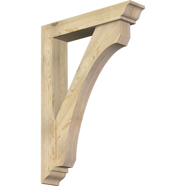 Ekena Millwork Legacy Traditional Rough Sawn Bracket w/ Offset Brace, Douglas Fir, 6"W x 30"D x 42"H BKT0604X30X42LEC01RDF - main